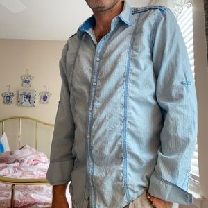 I.N.C Men’s button down shirt, light blue, sz M